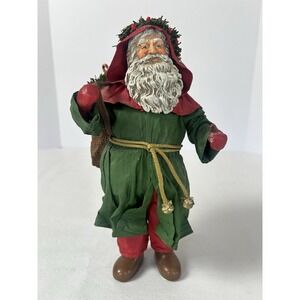 Vintage Clothtique "Possible Dreams" Santa Carrying Bag‎ W/Christmas Tree 1990